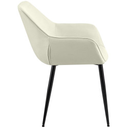 Chaise de salle à manger Luena, tissu crème