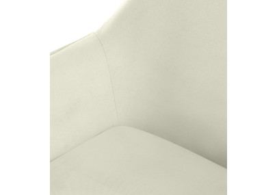 Sedia da pranzo Luena, tessuto color crema