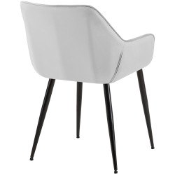 Silla de comedor Luena, terciopelo gris claro
