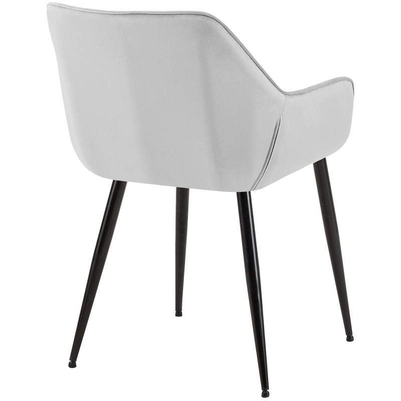 Silla de comedor Luena, terciopelo gris claro