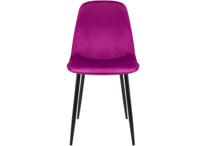 Conjunto de 4 sillas de comedor Maryam de terciopelo morado