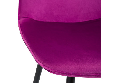 Ensemble de 4 chaises de salle à manger Maryam en velours violet