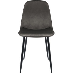 Ensemble de 4 chaises de salle à manger Maryam en velours anthracite