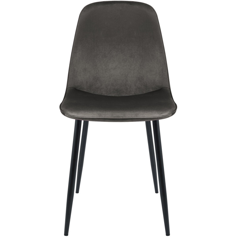 Ensemble de 4 chaises de salle à manger Maryam en velours anthracite