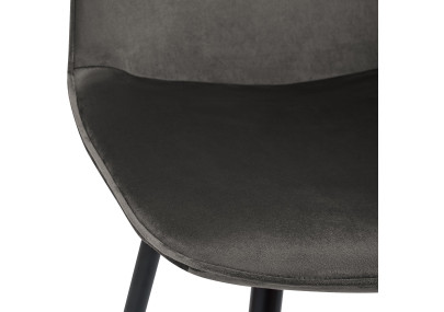 Ensemble de 4 chaises de salle à manger Maryam en velours anthracite