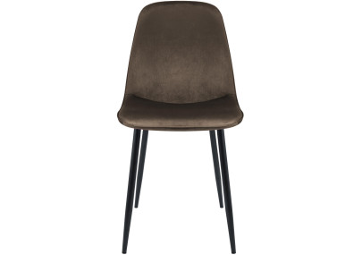 Ensemble de 4 chaises de salle à manger Maryam en velours marron