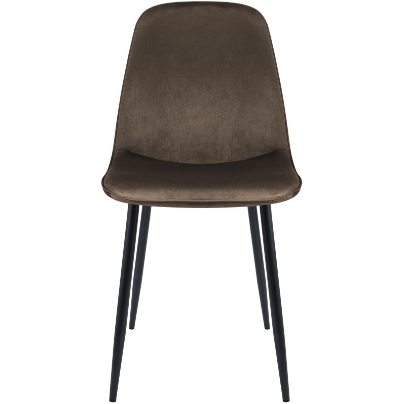 Ensemble de 4 chaises de salle à manger Maryam en velours marron