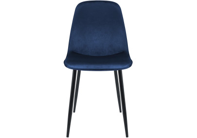 Ensemble de 4 chaises de salle à manger Maryam en velours bleu foncé