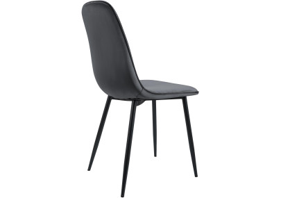 Ensemble de 4 chaises de salle à manger Maryam en velours gris foncé