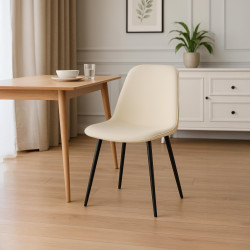 Conjunto de 4 cadeiras de sala de jantar Maryam em veludo creme