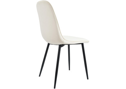 Ensemble de 4 chaises de salle à manger Maryam en velours crème