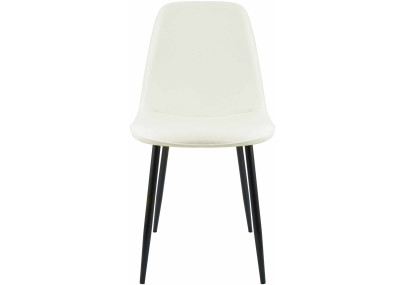 Ensemble de 4 chaises de salle à manger Maryam, tissu crème