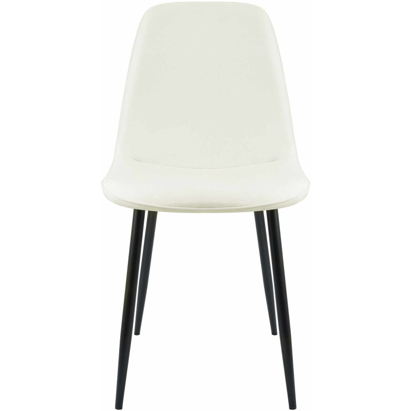 Ensemble de 4 chaises de salle à manger Maryam, tissu crème