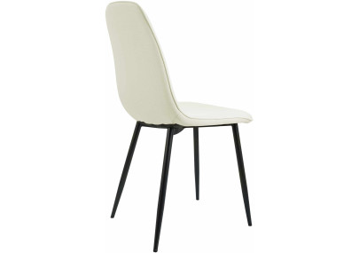 Conjunto de 4 sillas de comedor Maryam, tela crema