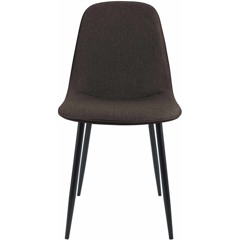 Ensemble de 4 chaises de salle à manger Maryam, tissu marron