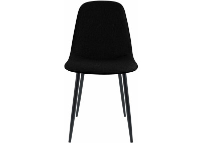 Conjunto de 4 sillas de comedor Maryam, en tela negra