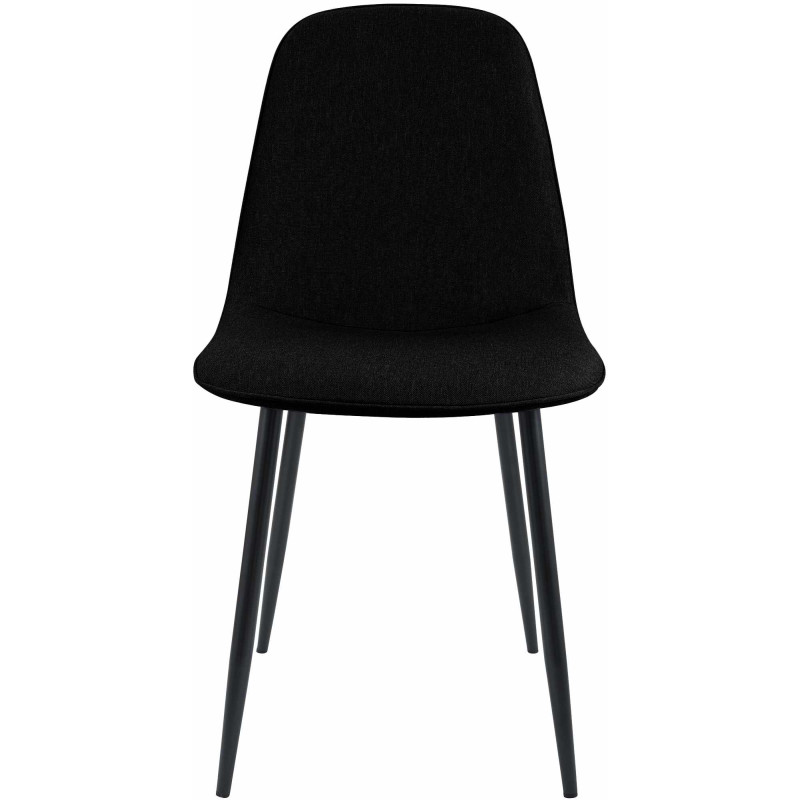 Ensemble de 4 chaises de salle à manger Maryam, en tissu noir