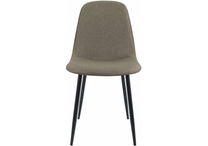 Conjunto de 4 sillas de comedor Maryam, tela color topo