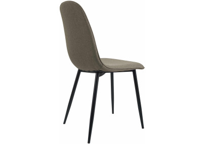 Conjunto de 4 sillas de comedor Maryam, tela color topo