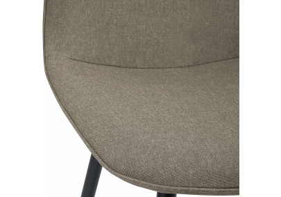 Conjunto de 4 sillas de comedor Maryam, tela color topo