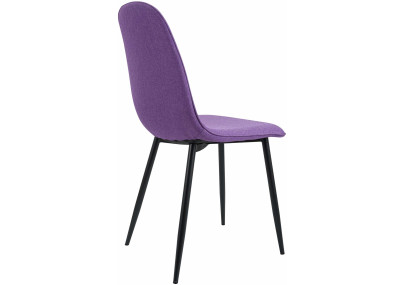 Conjunto de 4 cadeiras de sala de jantar Maryam, tecido roxo