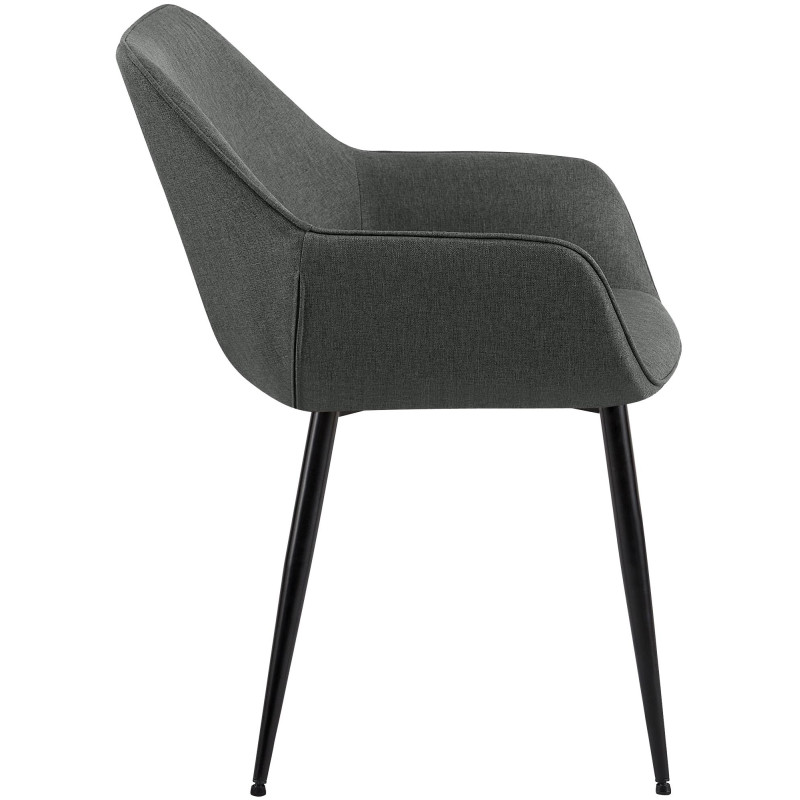 Ensemble de 2 chaises de salle à manger Luena, tissu gris foncé