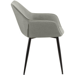 Ensemble de 2 chaises de salle à manger Luena, tissu gris clair