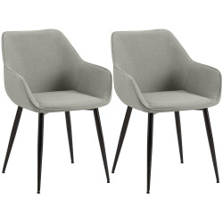 Ensemble de 2 chaises de salle à manger Luena, tissu gris clair