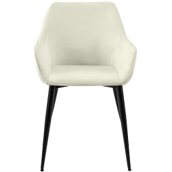 Ensemble de 2 chaises de salle à manger Luena, tissu crème