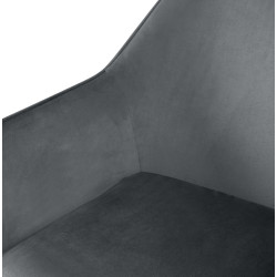 Coppia di sedie da pranzo Luena in velluto grigio scuro