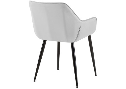 Ensemble de 2 chaises de salle à manger Luena en velours gris clair
