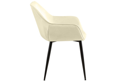 Ensemble de 2 chaises de salle à manger Luena en velours crème