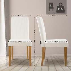 Ensemble de 2 chaises de salle à manger Ina Cord crème clair antique