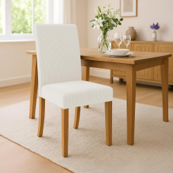 Coppia di sedie da pranzo Ina Cord color crema antico chiaro