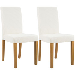 Coppia di sedie da pranzo Ina Cord color crema antico chiaro