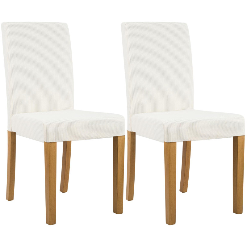 Coppia di sedie da pranzo Ina Cord color crema antico chiaro