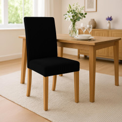 Ensemble de 2 chaises de salle à manger Ina Cord noir clair antique