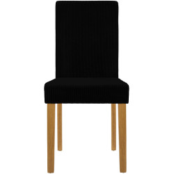 Conjunto de 2 cadeiras de jantar Ina Cord preto antigo claro