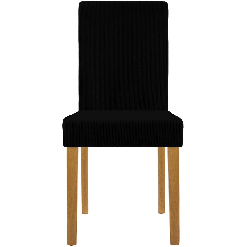 Conjunto de 2 cadeiras de jantar Ina Cord preto antigo claro