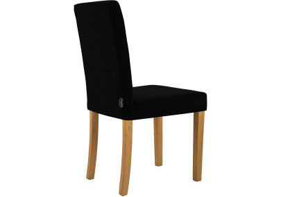 Ensemble de 2 chaises de salle à manger Ina Cord noir clair antique