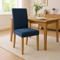 Coppia di sedie da pranzo Ina Cord blu chiaro anticato