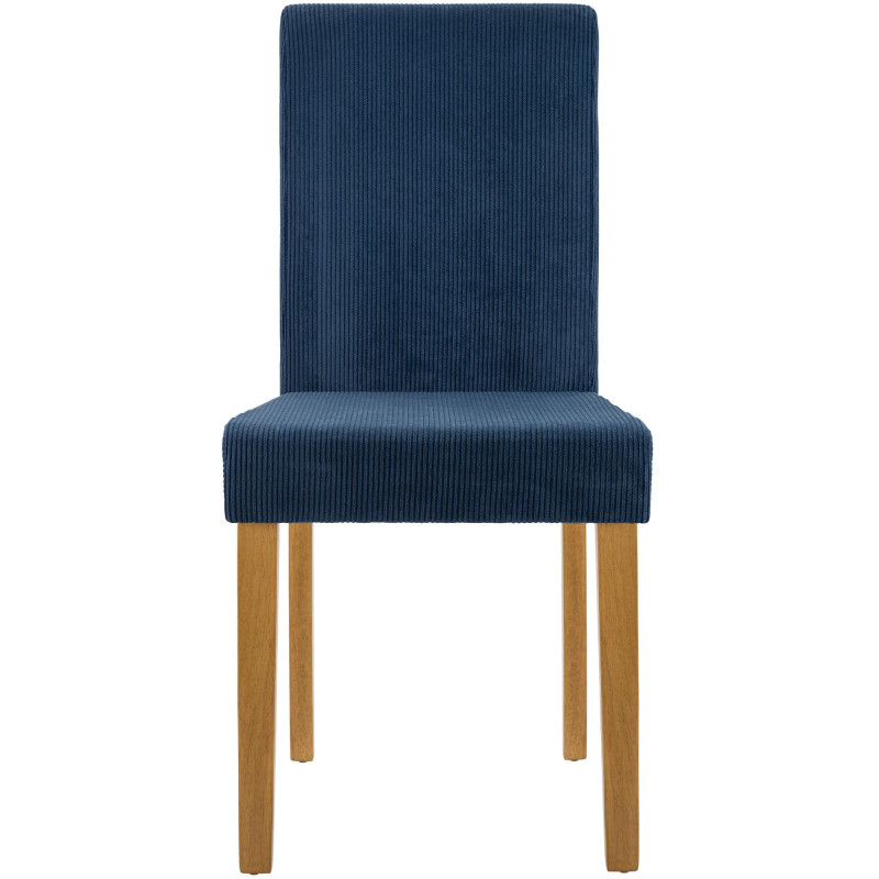 Ensemble de 2 chaises de salle à manger Ina Cord bleu clair antique