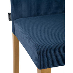 Ensemble de 2 chaises de salle à manger Ina Cord bleu clair antique