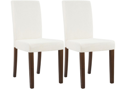 Conjunto de 2 sillas de comedor Ina Cord crema antiguo oscuro