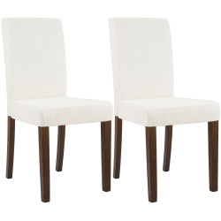 Coppia di sedie da pranzo Ina Cord crema antico scuro