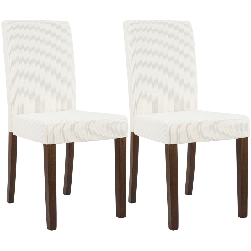 Coppia di sedie da pranzo Ina Cord crema antico scuro