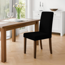 Ensemble de 2 chaises de salle à manger Ina Cord noir antique