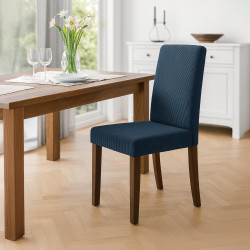 Conjunto de 2 sillas de comedor Ina Cord azul marino antiguo