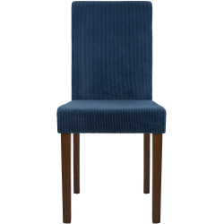 Ensemble de 2 chaises de salle à manger Ina Cord bleu foncé antique