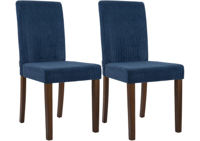 Coppia di sedie da pranzo Ina Cord blu scuro antico